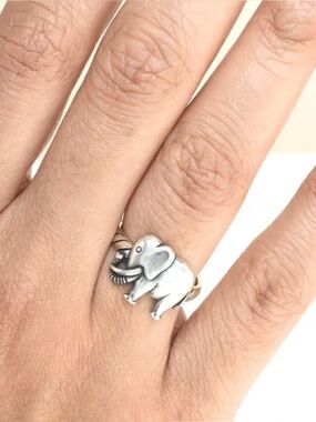 NEW Sterling Silver Elephant Ring: Good Luck, Protection Amulet Size 7